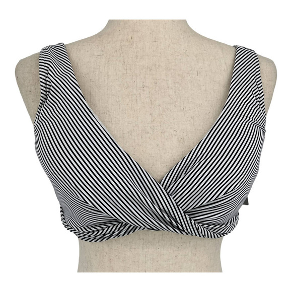SEA Level Swim Positano Navy Stripe Cross Front B-DD Cup Bikini Top NWOT size 10 - Picture 3 of 8